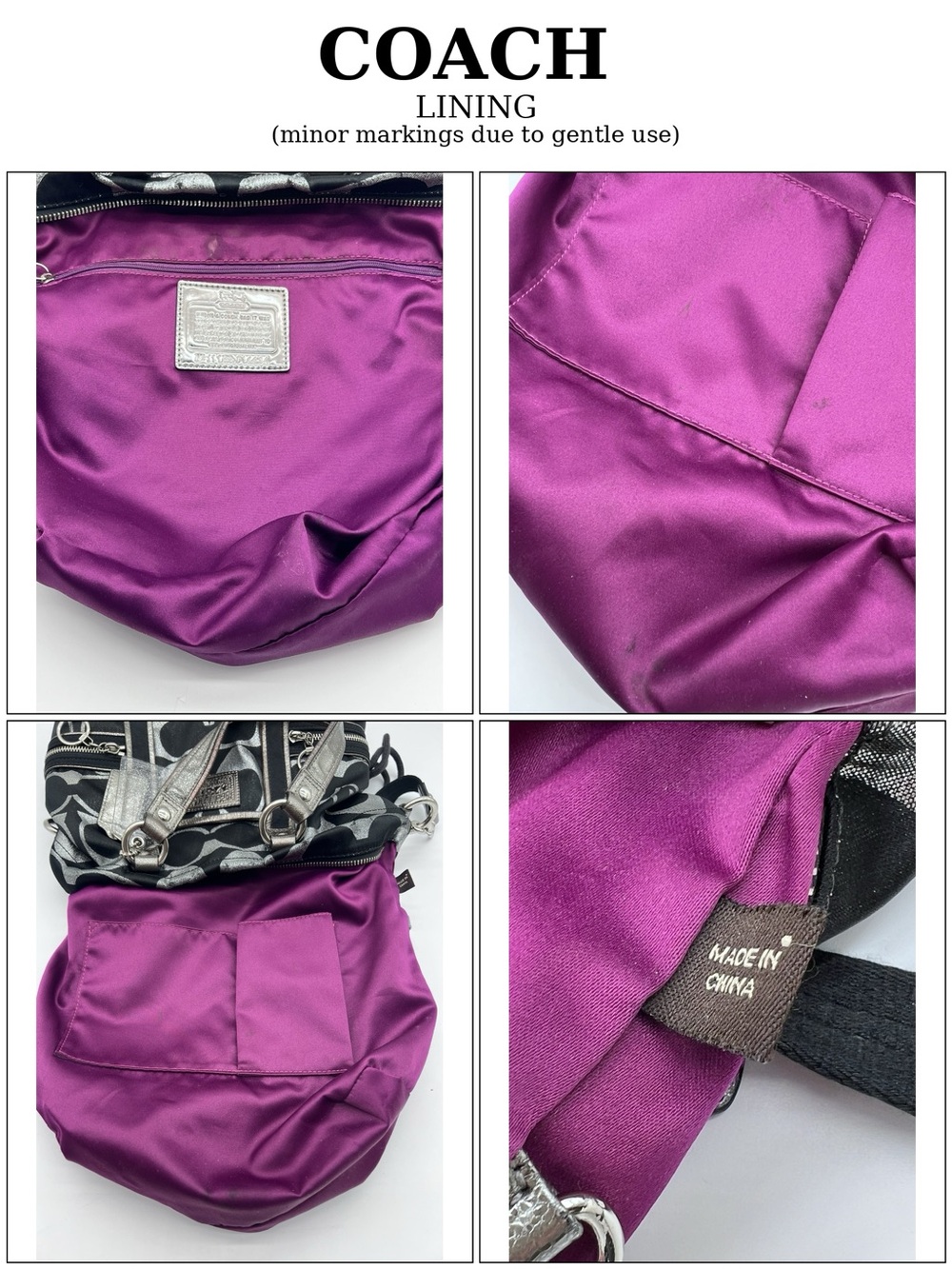 Coach Poppy Glam Tote 2009 Signature Black Silver w/original Hangtags MSRP $358 - Picture 14 of 16